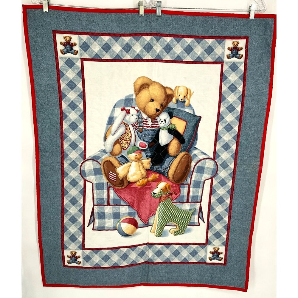 Homemade Baby‎ Quilt With Toy Bear & Friends Pattern Approximately 34" x 44.5"
